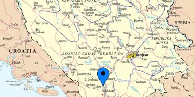 નકશો mostar બોસ્નિયા અને હર્ઝેગોવિના